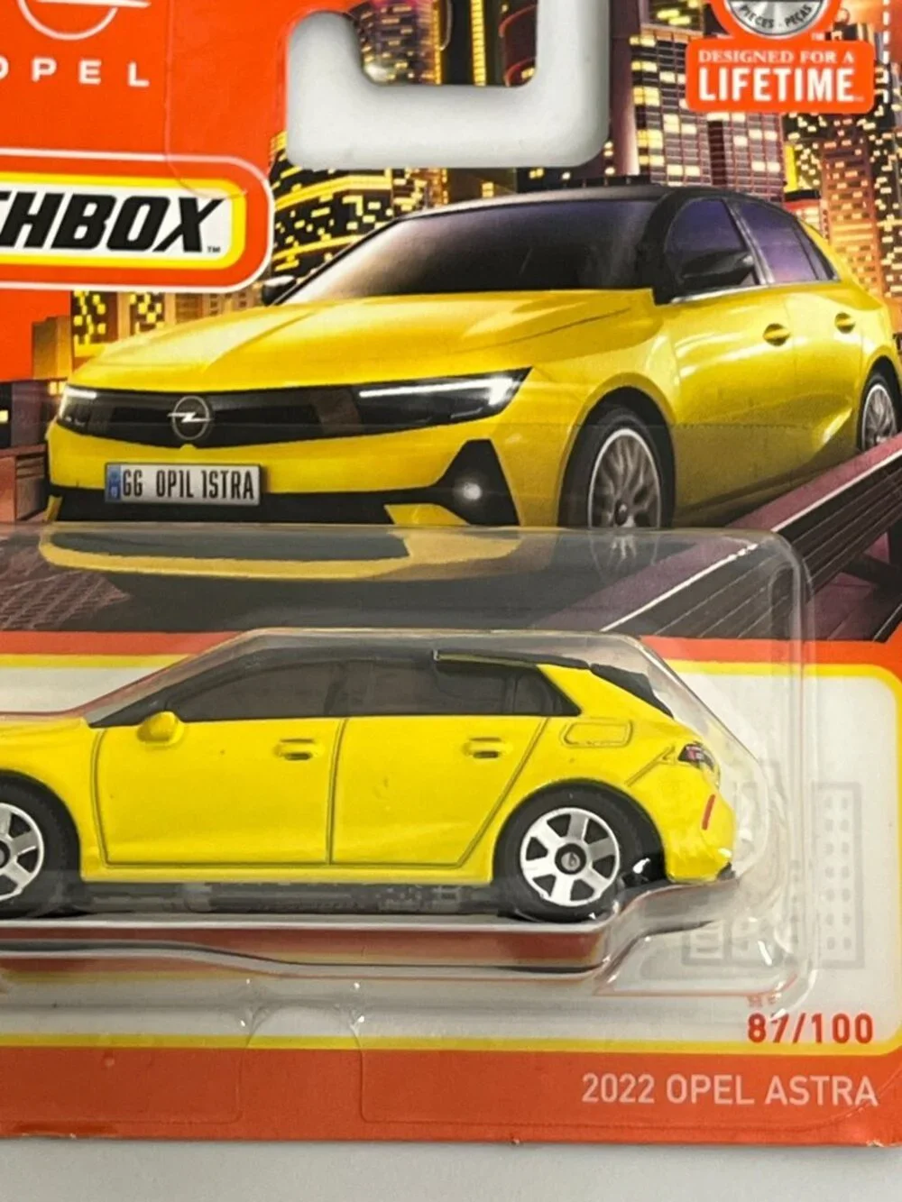 Matchbox 2024 Opel Astra Yellow Hatchback 1:64 Short Card Diecast